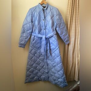 Vintage Eddie Bauer Light Blue Quilted Down Coat